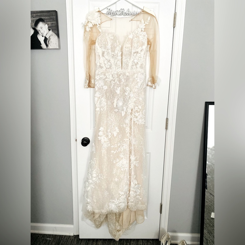 As Is Floral 3D Appliqué Wedding Gown